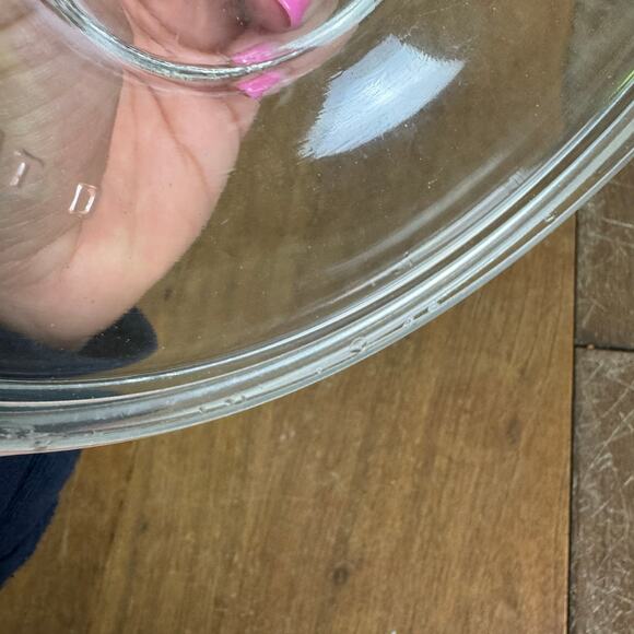 Vintage Antique Clear Glass pressed Pat D replacement lid with finial knob - Picture 10 of 12